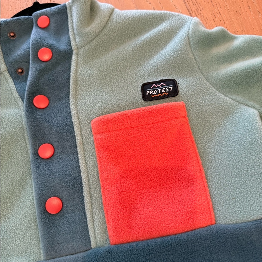 Women's Teal and Coral Ski Jacket - Picture 6 of 7